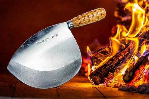 Sharpening a Meat Cleaver on a Belt Sander