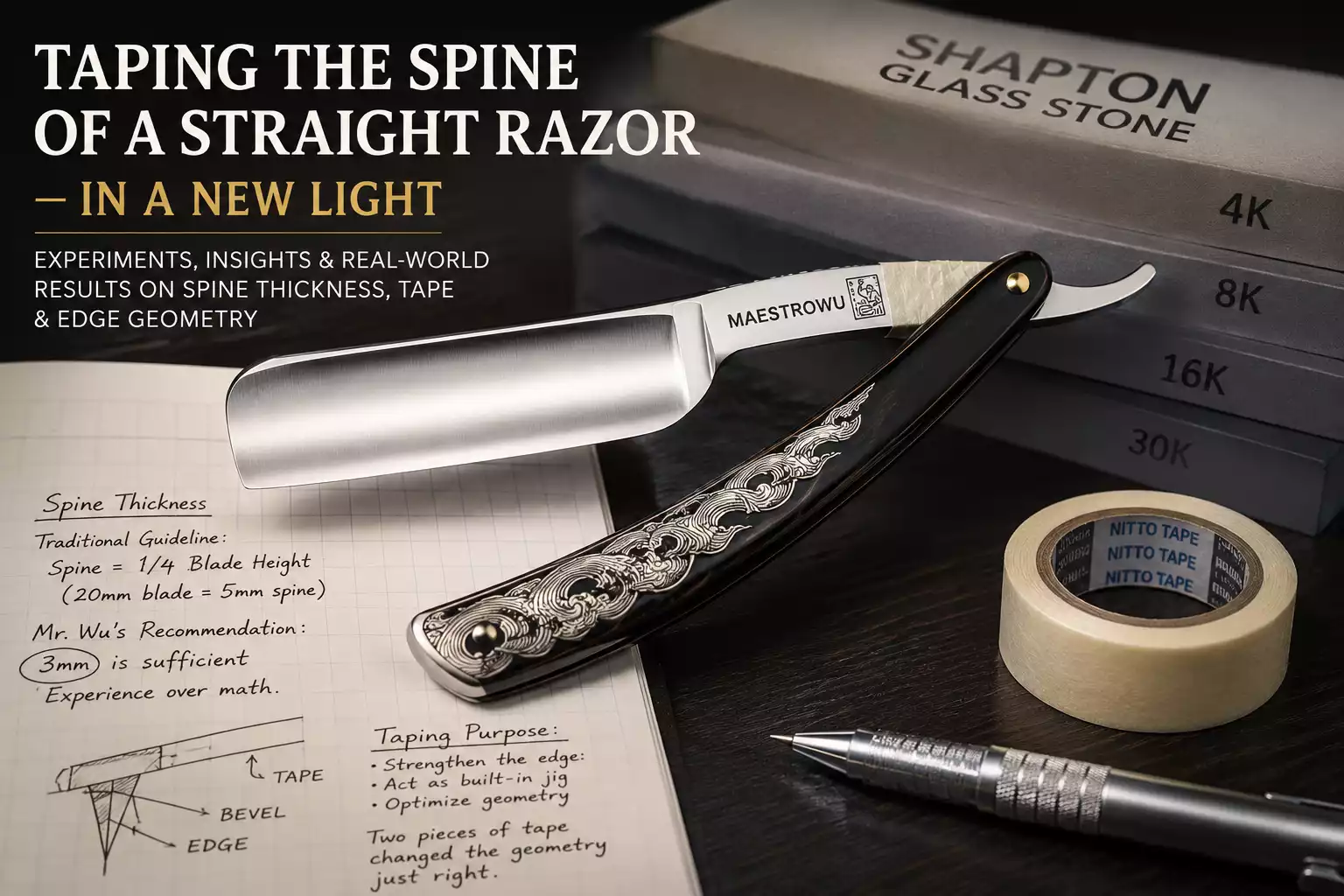 Taping the Spine of a Straight Razor – In a New Light